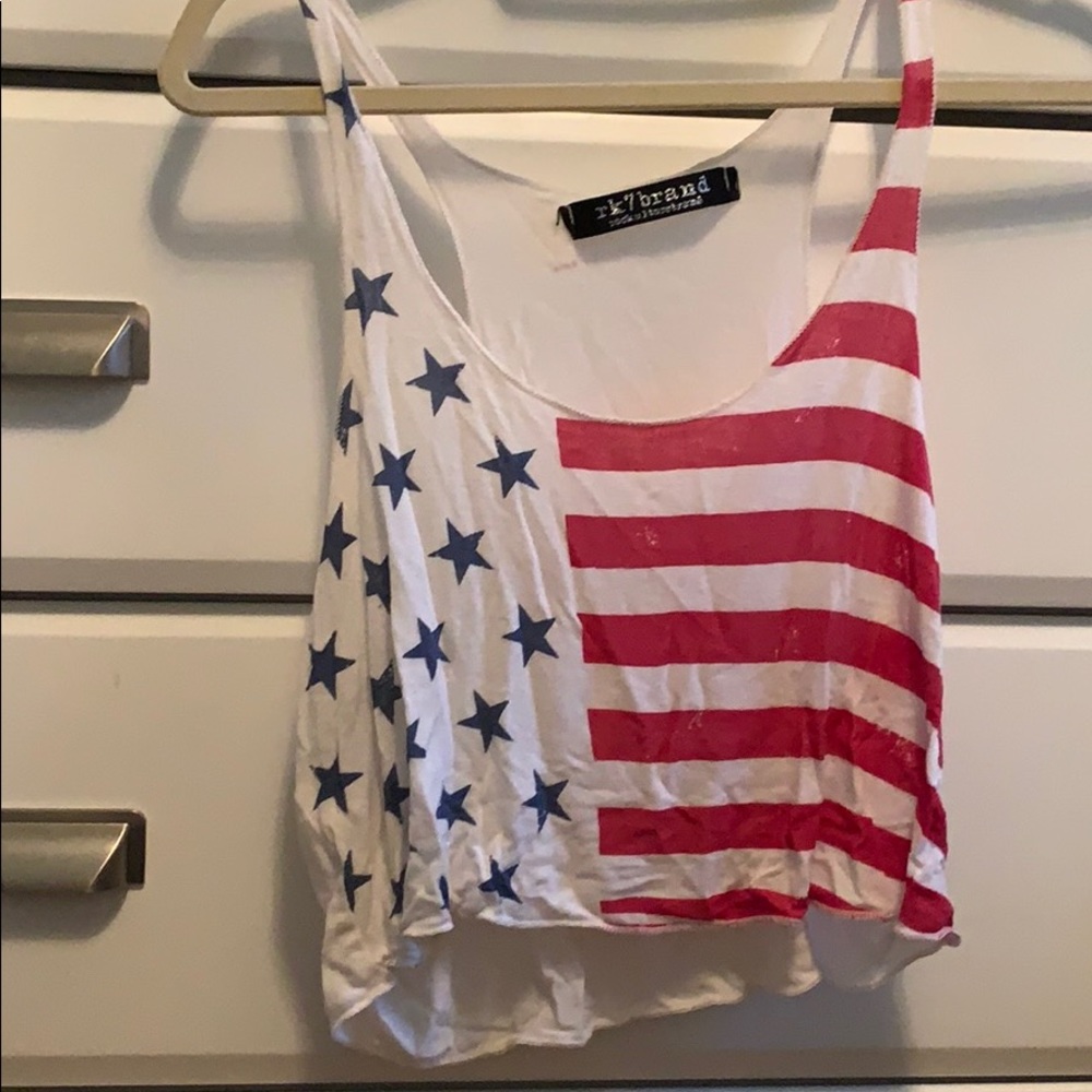 American flag cropped tank top